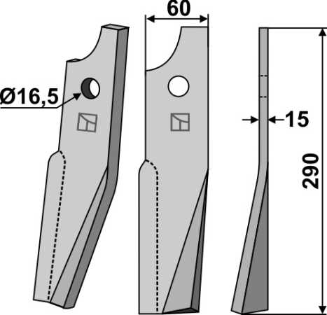 Rotorzinken 290x60mm, rechts
